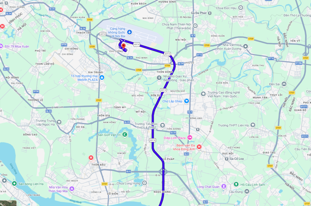 Gửi xe đi sân bay Nội Bài tại Tân Trại - Phú Cường